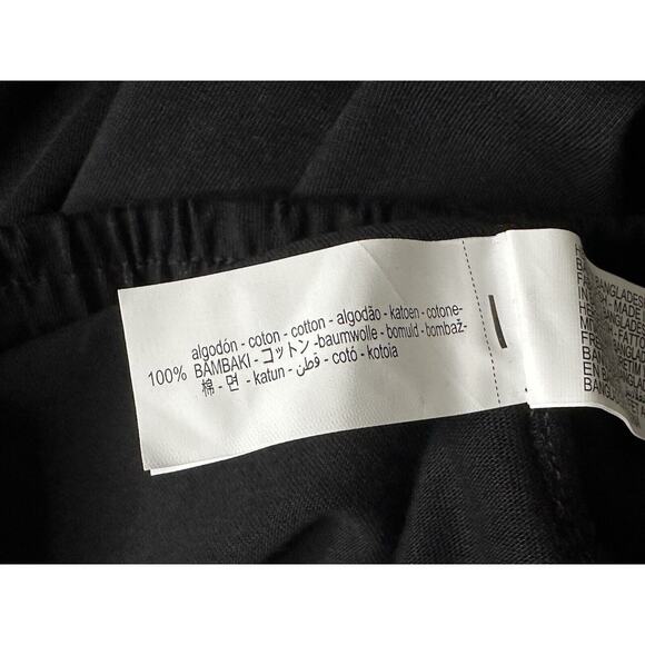 ZARA Wide Leg Pants Size Small Black Brown Elastic Waist Pull On Drawstring - Picture 15 of 16